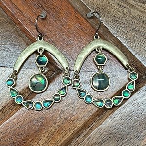 Lucky Brand Abalone Statement Pendant Earrings
